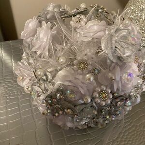 Elegant Silver and White Wedding Bouquet